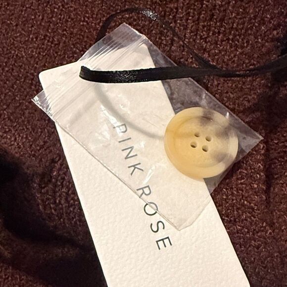 Pink Rose Decadent Chocolate Shirt Style Button Up Cardigan Sweater NEW - Picture 12 of 16